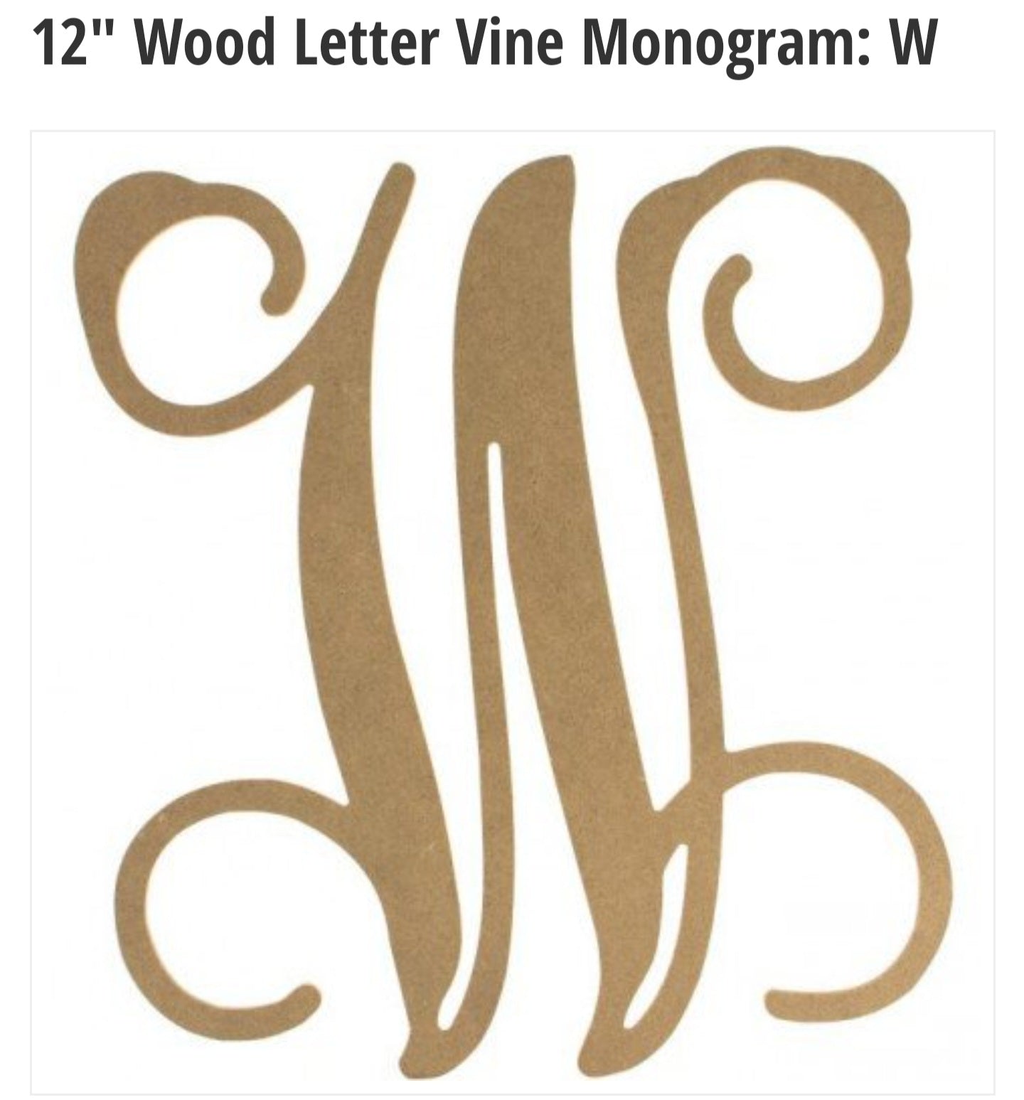 12" Wood Letter W