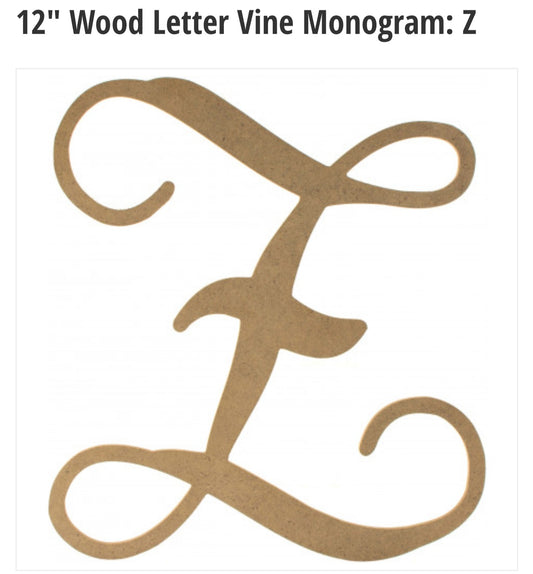 12" Wood letter Z