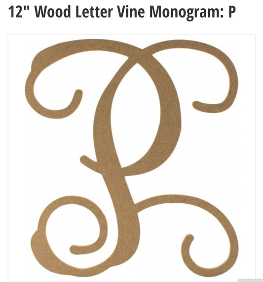 12" Wood letter P