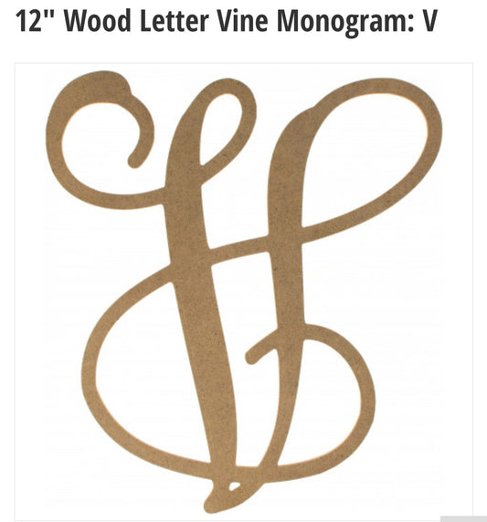 12" Wood Letter V