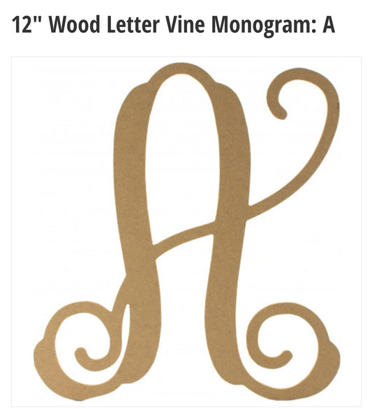 12" Wood Letter A