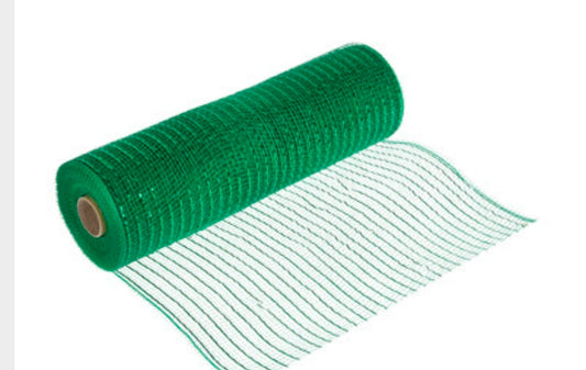 10" Kelly Green Metallic Deco Mesh