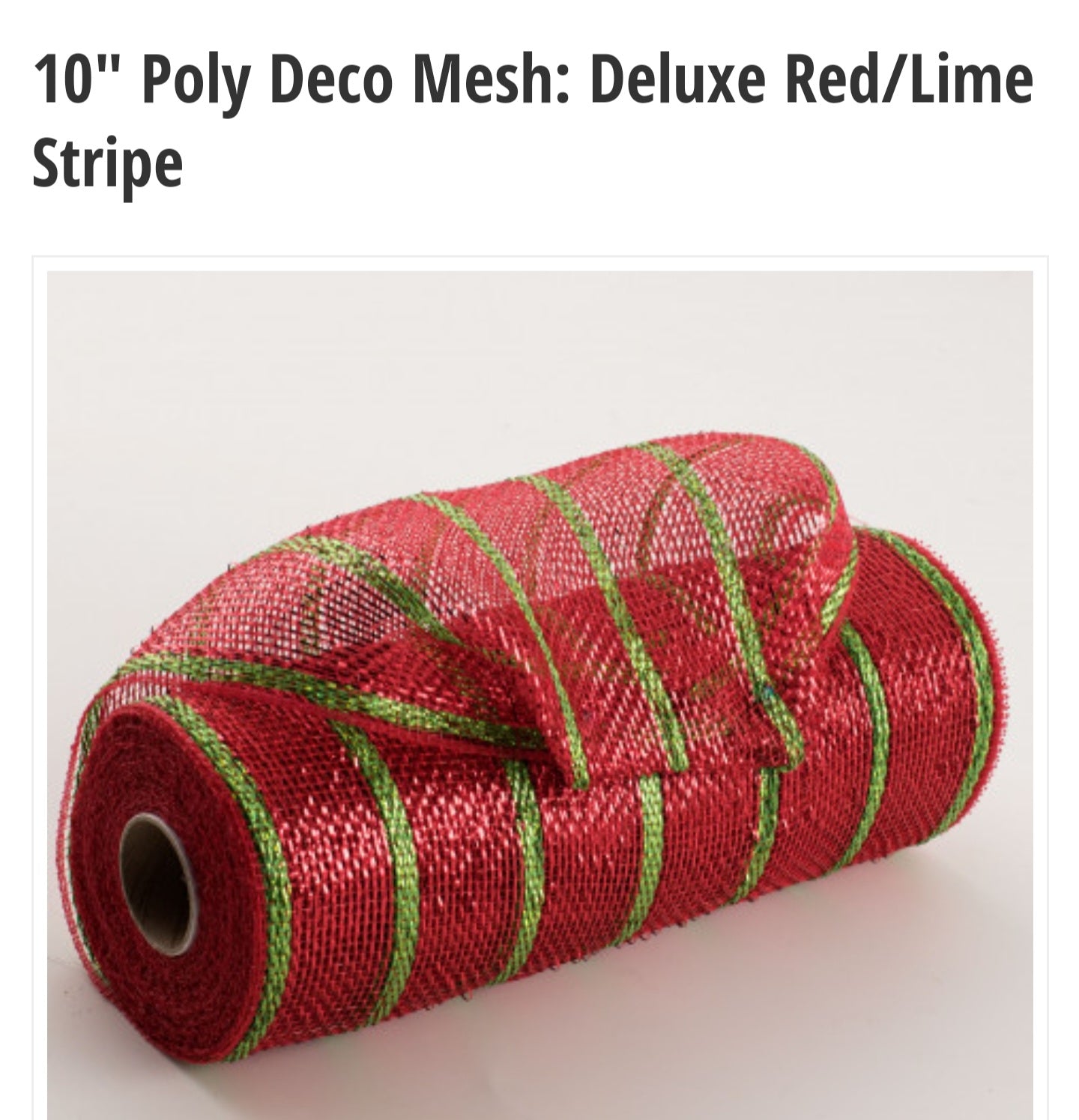 10" Red and Green deco mesh