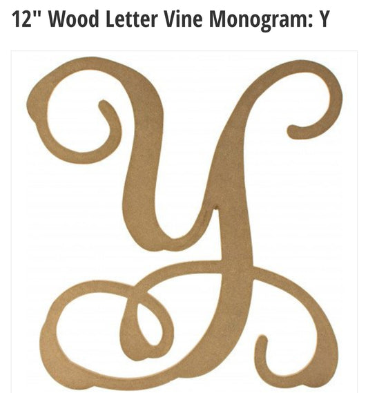 12" Wood Letter Y