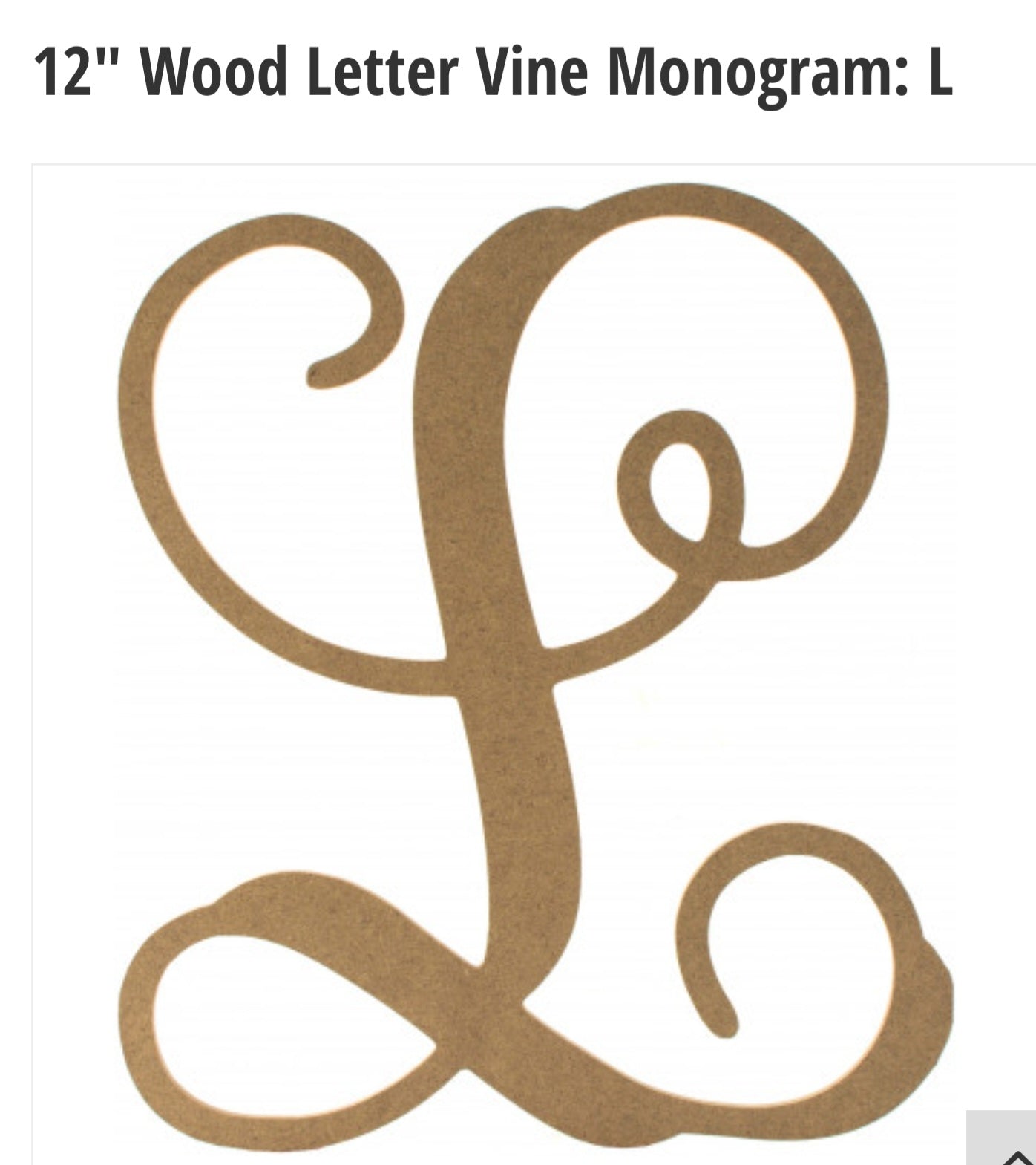 12" Wood Letter L