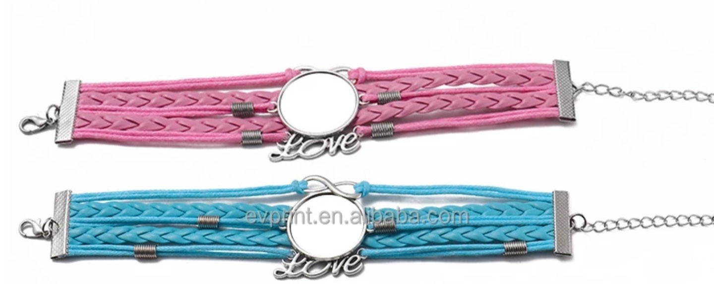 Sublimation Love String  Pendant Bracelet